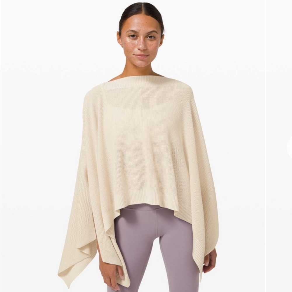 Lululemon Forward Flow Cream/White Poncho Sweater-OS